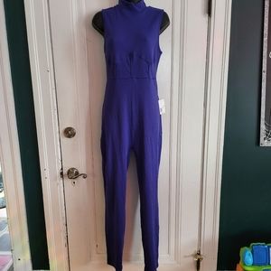 F21 royal blue ribbed jumpsuit L